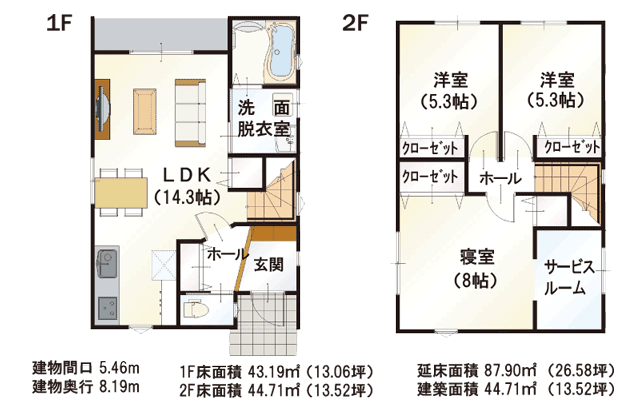 Sの家 type1-1 間取り図