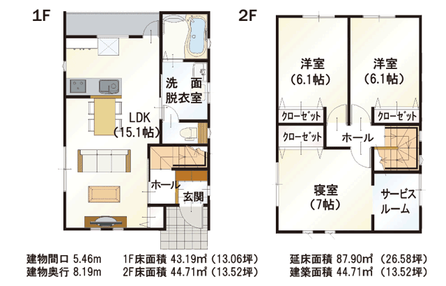 Sの家 type3 間取り図