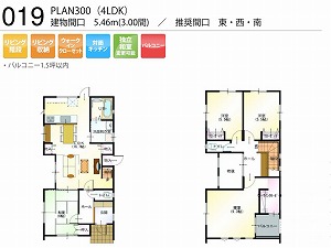 PLAN300-019-4LDK （推奨間口：東・西・南）
