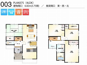 PLAN375-003-4LDK （推奨間口：東・西・北）