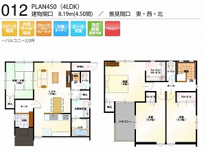 PLAN450-012-4LDK （推奨間口：東・西・北）
