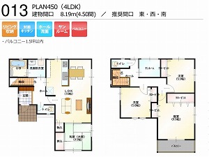 PLAN450-013-4LDK （推奨間口：東・西・南）