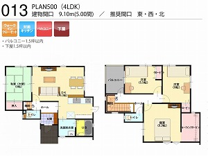 PLAN500-013-4LDK （推奨間口：東・西・北）