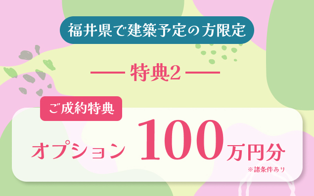 豪華特典その2：ご成約で、100万円分オプションプレゼント