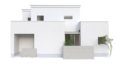 パース写真：部入道モデルハウスの外観パース