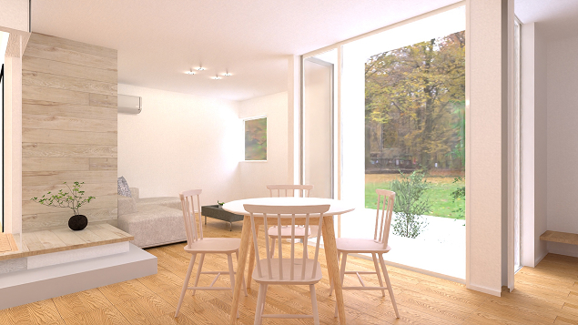 パース写真：部入道モデルハウスのLDKパース