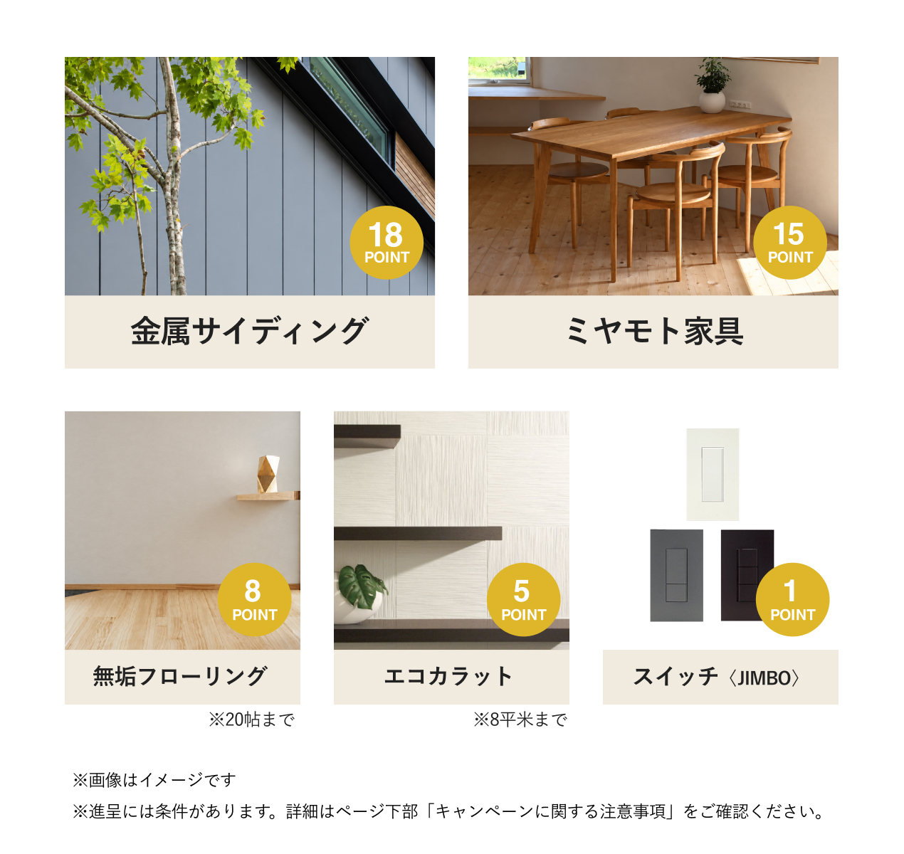 デザインを彩るアップグレードオプション一覧