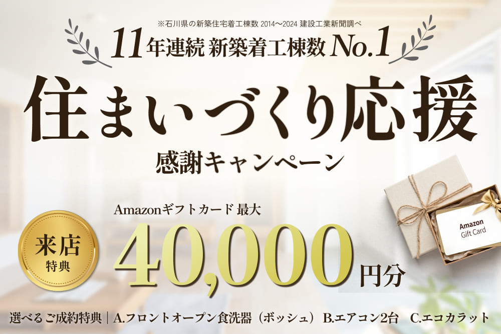 11年連続新築着工棟数No.1住まいづくり応援 感謝キャンペーン